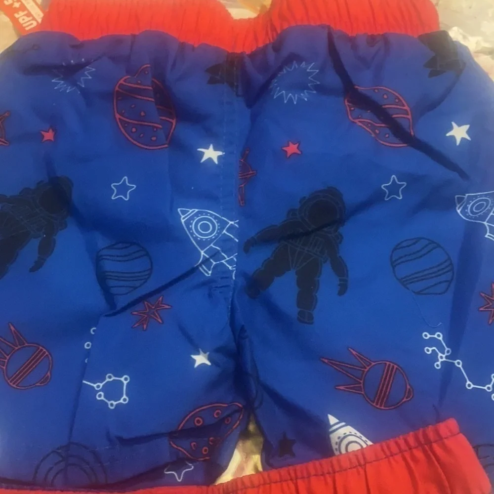 PJ Mask & Nasa Boys Swim Trunks/Shorts Bundle 3T UPF 50+ Vacation Summer